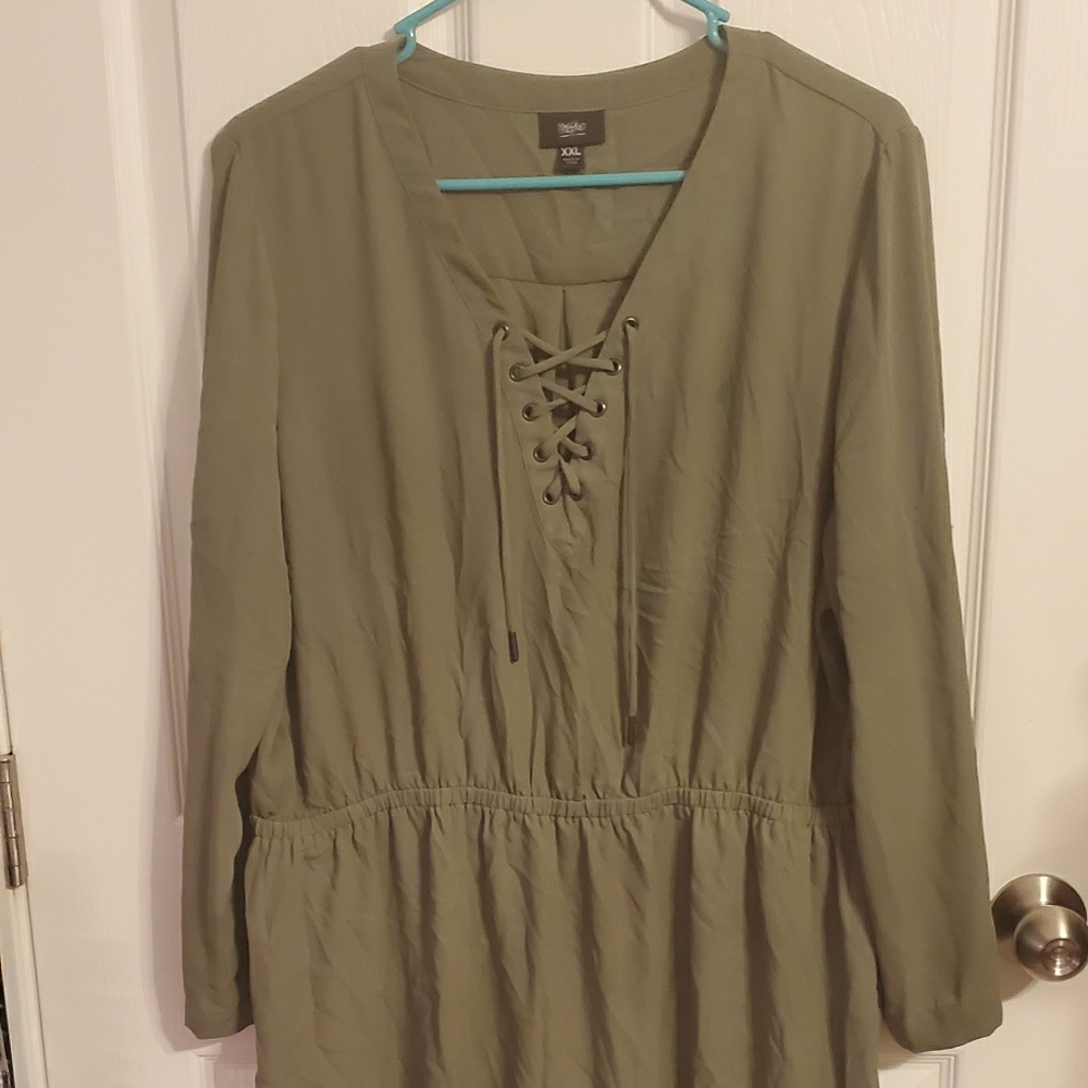 Mossimo Drab Green Lightweight Summer Dress 2XL